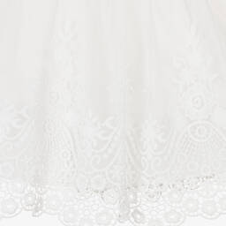 Abel & Lula-Girls White Floral Tulle & Lace Dress | Childrensalon Outlet