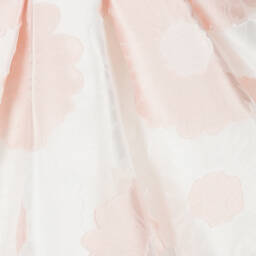 Abel & Lula-Girls White Organza Floral Jacquard Dress | Childrensalon Outlet