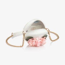 Abel & Lula-Girls White Roses Round Bag (14cm)  | Childrensalon Outlet