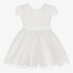 Abel & Lula-Girls White Sequin & Tulle Dress  | Childrensalon Outlet