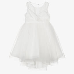 Abel & Lula-Girls White Tulle Waterfall Dress | Childrensalon Outlet