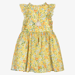 Abel & Lula-Girls Yellow Floral Dress | Childrensalon Outlet