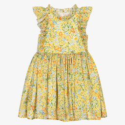 Abel & Lula-Girls Yellow Floral Dress | Childrensalon Outlet