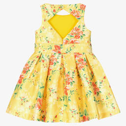 ابل اند لولا-فستان تويل لون أصفر بطبعة ورود | Childrensalon Outlet