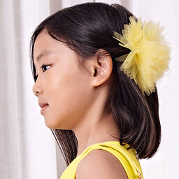 Abel & Lula-مشبك للشعر لون أصفر مزين بوردة للبنات (12 سم) | Childrensalon Outlet