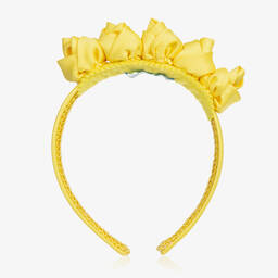 Abel & Lula-Girls Yellow Flower Hairband | Childrensalon Outlet