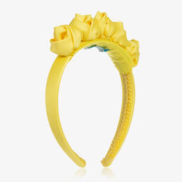 Abel & Lula-Girls Yellow Flower Hairband | Childrensalon Outlet