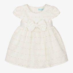 Abel & Lula-Ivory Embroidered Organza Dress | Childrensalon Outlet