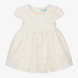 Abel & Lula-Ivory Embroidered Organza Dress | Childrensalon Outlet