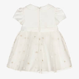 Abel & Lula-Кремовое платье из атласа и тюля в горох | Childrensalon Outlet