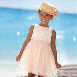Abel & Lula-Pink Tulle & Lace Dress1 | Childrensalon Outlet