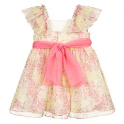 Abel & Lula-Pink & Yellow Chiffon Dress | Childrensalon Outlet