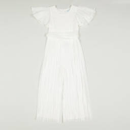 Abel & Lula-Preloved Girls White Palazzo Jumpsuit (12 years) | Childrensalon Outlet