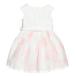 Abel & Lula-White & Pink Satin Dress | Childrensalon Outlet