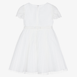 Abel & Lula-Белое плиссированное платье из тюля | Childrensalon Outlet