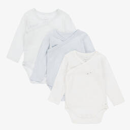 Absorba-Baby Boys Blue Cotton Bodyvest (3 Pack) | Childrensalon Outlet