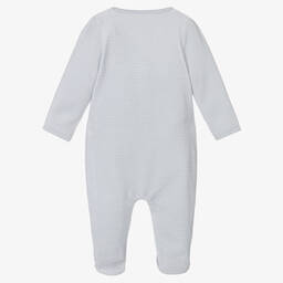 Absorba-Blue Cotton Velour Babygrow | Childrensalon Outlet