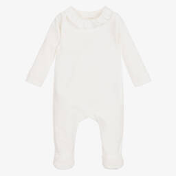 Absorba-Boys Cream Velour Love Sleepsuit | Childrensalon Outlet