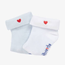 Absorba-Boys White & Blue Cozy Socks Set | Childrensalon Outlet
