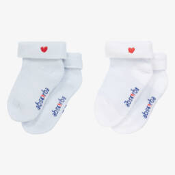 Absorba-Boys White & Blue Cozy Socks Set | Childrensalon Outlet