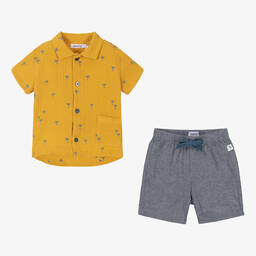 Absorba-Boys Yellow & Blue Shorts Set | Childrensalon Outlet