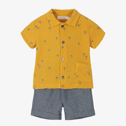 Absorba-Boys Yellow & Blue Shorts Set | Childrensalon Outlet