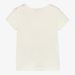 Absorba-Girls Ivory Cotton T-Shirt | Childrensalon Outlet