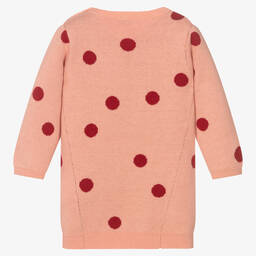 ابسوربا-فستان قطن وصوف محبوك لون زهري وأحمر | Childrensalon Outlet