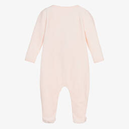 Absorba-Girls Pink Velour Babygrow | Childrensalon Outlet