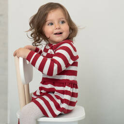 Absorba-Girls Red Striped Knitted Dress | Childrensalon Outlet
