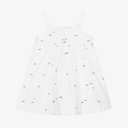 ابسوربا-فستان أطفال بناتي قطن عضوي لون أبيض | Childrensalon Outlet