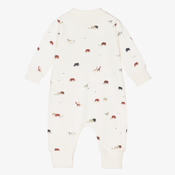 Absorba-Кремовый хлопковый комбинезон с животными | Childrensalon Outlet