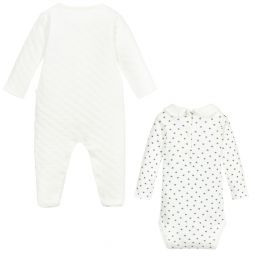 ابسوربا-بيبي غرو وأوفرول بادي قطن لون عاجي للأطفال | Childrensalon Outlet