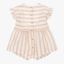 Absorba-Кремовое платье в розовую полоску и трусики | Childrensalon Outlet