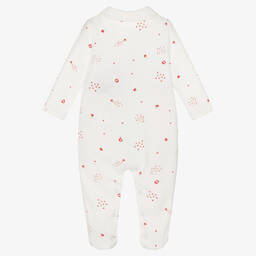 Absorba-Ivory & Red Velour Babygrow | Childrensalon Outlet