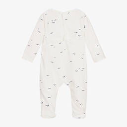 Absorba-Ivory Velour Bird Print Babygrow | Childrensalon Outlet