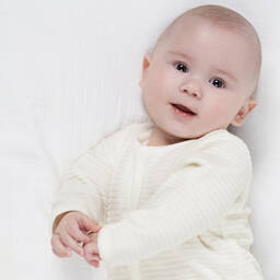 Absorba-Ivory Velour Popper Babygrow | Childrensalon Outlet