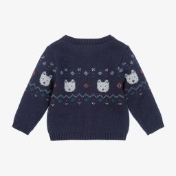 Absorba-Navy Blue Fair Isle Cardigan | Childrensalon Outlet