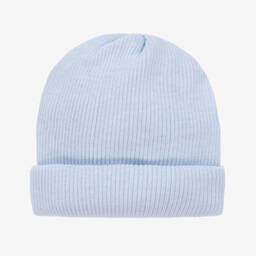 Absorba-Pale Blue Ribbed Cotton Baby Hat | Childrensalon Outlet