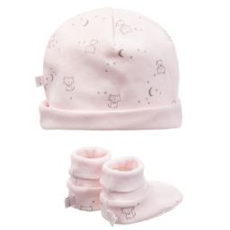 Absorba-Pink Baby Hat & Booties Set  | Childrensalon Outlet
