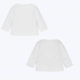 ابسوربا-كارديغان بوجهين جلد صناعي لون أبيض ورمادي | Childrensalon Outlet