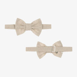 Abuela Tata-Boys Beige Cotton Shorts Set | Childrensalon Outlet