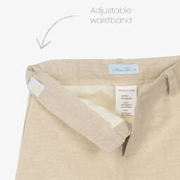 Abuela Tata-Boys Beige Cotton Shorts Set | Childrensalon Outlet