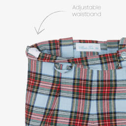 Abuela Tata-طقم شورت أطفال ولادي قطن تارتان لون أزرق وأحمر | Childrensalon Outlet