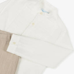 Abuela Tata-Boys Classic Ivory & Beige Ensemble | Childrensalon Outlet
