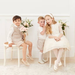 Abuela Tata-Элегантный бежевый комплект для мальчиков | Childrensalon Outlet