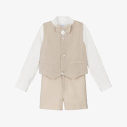 Abuela Tata-Элегантный бежевый комплект для мальчиков | Childrensalon Outlet