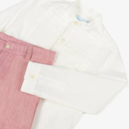 Abuela Tata-Boys Elegant Crimson & Cream Set | Childrensalon Outlet