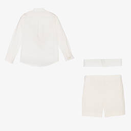 Abuela Tata-Кремовый комплект с шортами из хлопка | Childrensalon Outlet