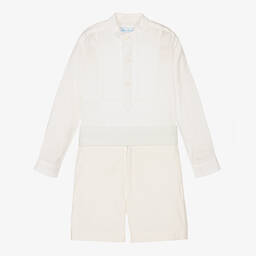 Abuela Tata-Кремовый комплект с шортами из хлопка | Childrensalon Outlet